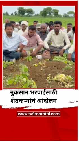 वाशिमच्या कारंजा तालुक्यात नुकसान भरपाईसाठी शेतकऱ्यांचं आंदोलन