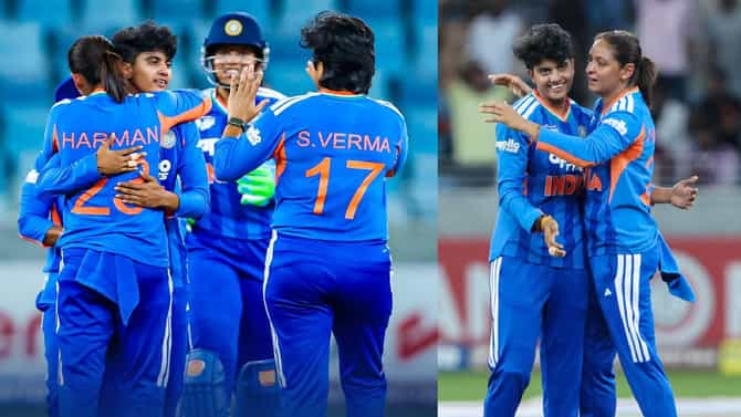 IND W vs PAK W : 27वर 1 विकेट अन् 55वर ऑलआऊट; टीम इंडियाने पाकिस्तानची हवाच काढली, आशिया कपमध्ये विजयाची हॅटट्रिक