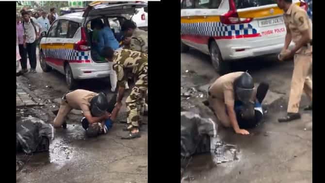 Video : मुलींची छेड काढून, खाकी वर्दीशी हुज्जत, मग काय पोलिसांनी गटराजवळ लोळवलं, अधीच विसरणार नाही अशी दिली शिक्षा!