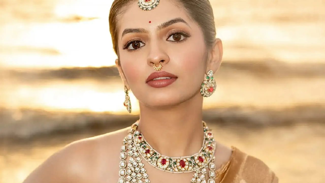 या फोटोशूटसाठी रुमानीने चकाकणारी सोनेरी टिश्यू-सिल्क साडी नेसली आहे. या साडीमध्ये तिचा लूक अत्यंत रॉयल आणि आकर्षक दिसत आहे.