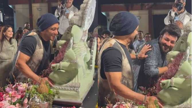 Salman Khan : गणपती विसर्जनादरम्यान सलमान खानने वरुण शर्माची घेतली फिरकी, VIDEO पाहून तुम्हीही हसाल