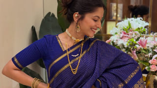 व्वा व्वा व्वा..किती सुंदर, निळ्या साडीमधील ही अभिनेत्री कोण? जिच्या सौंदर्याने वेधलं सर्वांचं लक्ष