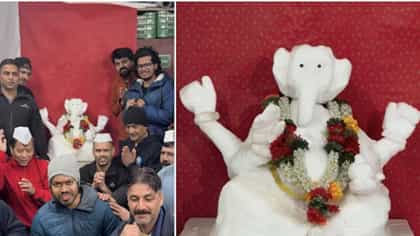 Trending News : ना माती, ना pop ; बर्फातून साकारला बाप्पा!