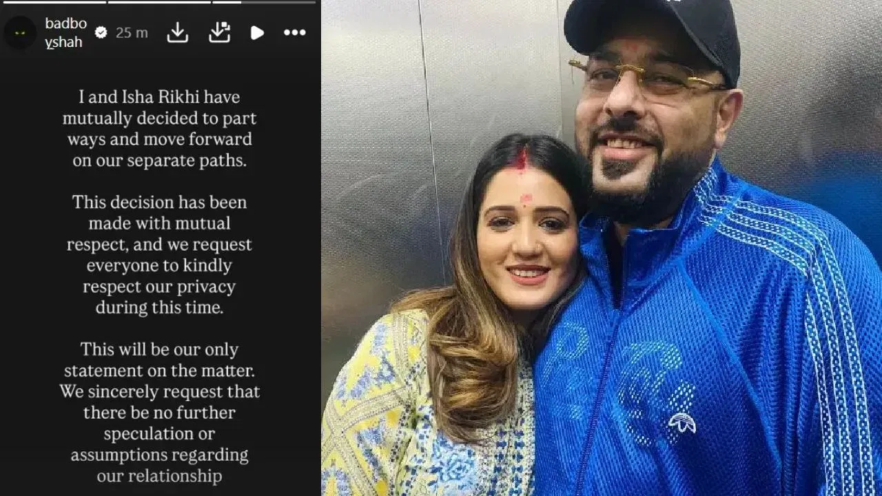 बादशाहने त्याच्या अधिकृत इन्स्टाग्राम अकाऊंटवर, मी आणि ईशा रिखी यांनी परस्पर संमतीने वेगळे होण्याचा आणि आपापल्या मार्गांवर पुढे जाण्याचा निर्णय घेतला आहे. हा निर्णय परस्पर आदराने घेतला गेला आहे आणि आम्ही तुम्हा सर्वांना विनंती करतो की या वेळी आमच्या गोपनीयतेचा आदर करा या आशयाची पोस्ट शेअर केली.