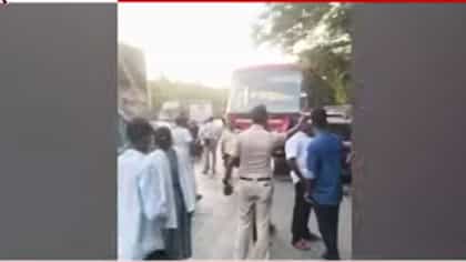 बसचा ब्रेक फेल अन् थेट रिक्षा-कारला धडकली; बेलापूरमध्ये भीषण अपघात.