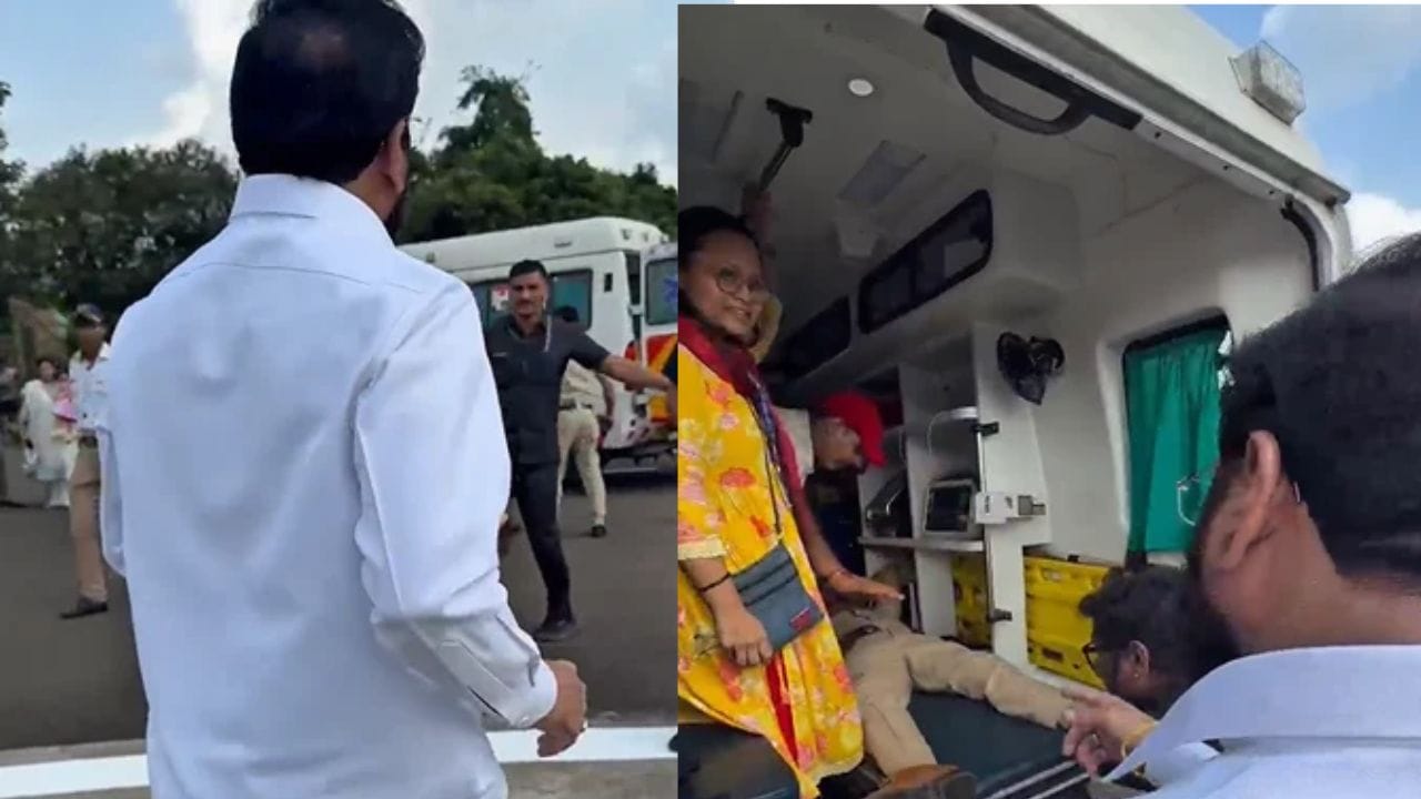 पोलिस कर्मचारी चक्कर येऊन पडला, उपमुख्यमंत्री एकनाथ शिंदे स्वतः धावले मदतीला, थेट.. पोलिस कर्मचारी चक्कर येऊन पडला, उपमुख्यमंत्री एकनाथ शिंदे स्वतः धावले मदतीला, थेट..