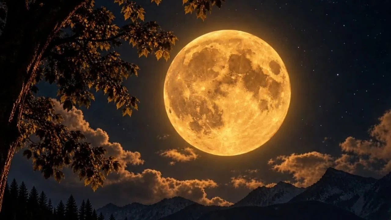 हा आहे याचे महत्व...पूर्वी वीज नव्हती. शेतकऱ्यांना पिके कापणीसाठी दिवसात नव्हे तर रात्री देखील काम करावे लागायचे. हार्वेस्ट मूनचा प्रकाश दीर्घकाळ पडत असल्याने शेतकऱ्यांना फायदा व्हायचा. चंद्राच्या प्रकाशात ते शेतात सहज काम करत असायचे. (फोटो: AI Generated)