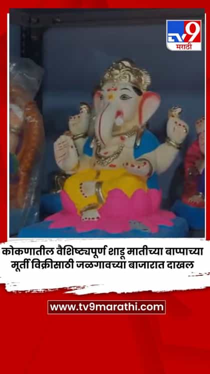 कोकणातील वैशिष्ट्यपूर्ण शाडू मातीच्या बाप्पाच्या मूर्ती विक्रीसाठी जळगावच्या बाजारात दाखल-1752160