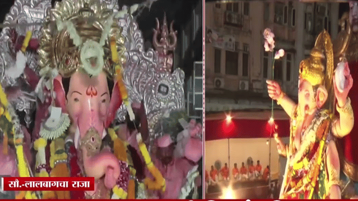 जयघोष, फुलांची उधळण अन् भक्तांची गर्दी; लालबागच्या राजाच्या विसर्जना आणखी उशिर जयघोष, फुलांची उधळण अन् भक्तांची गर्दी; लालबागच्या राजाच्या विसर्जना आणखी उशिर