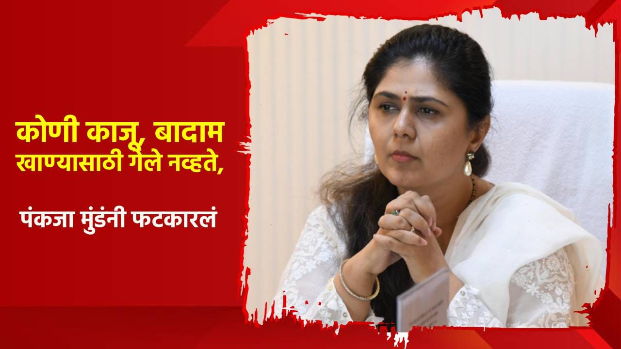 कोणी काजू, बादाम खाण्यासाठी गेले नव्हते, पंकजा मुंडे यांनी विरोधकांना फटकारलं कोणी काजू, बादाम खाण्यासाठी गेले नव्हते, पंकजा मुंडे यांनी विरोधकांना फटकारलं