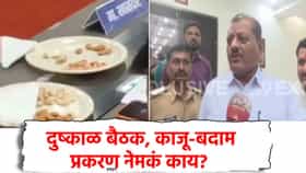 दुष्काळ, शेतकरी मदतीवर बैठक, नेतेमंडळी मात्र काजू-बदाम खाण्यात दंग, नेमकं प्रकरण काय? फडणवीस काय म्हणाले?