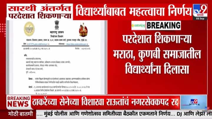परदेशात शिकण्याचं स्वप्न पाहणाऱ्या मराठा कुणबी विद्यार्थ्यांना मोठा दिलासा! सारथी शिष्यवृत्तीवरील खर्च मर्यादेवर मोठा निर्णय परदेशात शिकण्याचं स्वप्न पाहणाऱ्या मराठा कुणबी विद्यार्थ्यांना मोठा दिलासा! सारथी शिष्यवृत्तीवरील खर्च मर्यादेवर मोठा निर्णय
