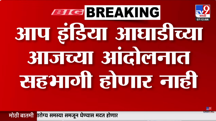इंडिया आघाडीच्या आंदोलनाचं आयोजन मात्र, मित्र पक्षाचा सहभाग नाही; पक्षाने मांडली स्पष्ट भूमिका इंडिया आघाडीच्या आंदोलनाचं आयोजन मात्र, मित्र पक्षाचा सहभाग नाही; पक्षाने मांडली स्पष्ट भूमिका