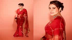 दसऱ्यासाठी काजोलचा खास लूक, साडीत फुलून दिसतंय सौंदर्य, असा लूक तुम्हीही करु शकता फॉलो