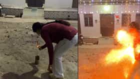 VIRAL VIDEO :  फटाक्यांसोबत स्टंट करायला गेली अन् पुढे जे घडलं ते पाहून पोटधरून हसले लोक