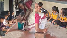 Viral Video : ना स्मार्ट क्लास ,ना प्रोजेक्टर ! केरळच्या आजींचा अनोखा शिकवणीचा वर्ग, नेटकरी म्हणाले 'हिच खरी शिक्षणाची पद्धत'