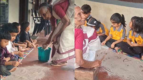 Viral Video : ना स्मार्ट क्लास ,ना प्रोजेक्टर ! केरळच्या आजींचा अनोखा शिकवणीचा वर्ग, नेटकरी म्हणाले हिच खरी शिक्षणाची पद्धत