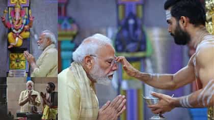 लोकसेवेचा सोडला संकल्प... मोदींची श्री विनायक मंदिरात पूजा अर्चा.