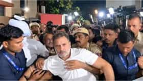 मुंबईत काँग्रेस आक्रमक, राहुल गांधींना पोलिसांनी ताब्यात घेताच काँग्रेस कार्यकर्ते उतरले रस्त्यावर..