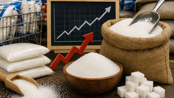 Sugar Price Hike : ऐन सणासुदीत साखरेचा शॉक! 6 दिवसांत भाव 17 टक्क्यांनी भडकले; महाराष्ट्रात...