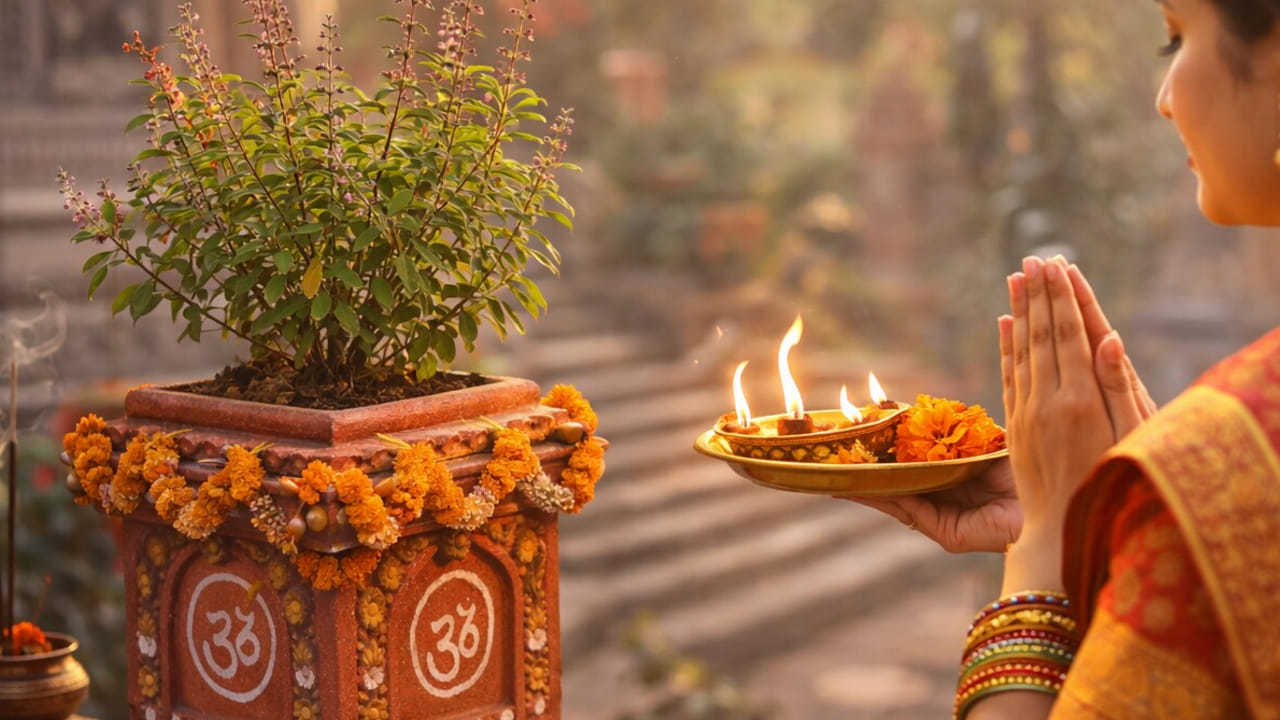 या मंत्राचा अर्थ असा की, हे तुळशी माता, तुम्ही परमप्रसाद देणाऱ्या, सौभाग्य वाढवणाऱ्या आणि शारीरिक तसेच मानसिक व्याधी दूर करणाऱ्या आहात. तुम्हाला माझा वारंवार नमस्कार असो.