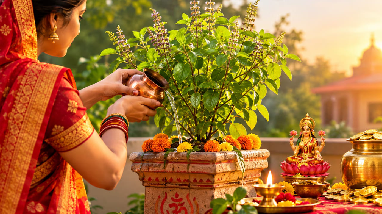 धार्मिक श्रद्धेनुसार, तुळशीला पाणी अर्पण करताना या मंत्राचा जप करणे शुभ मानले जाते. मोठा मंत्र लक्षात ठेवणे कठीण वाटत असल्यास ‘ॐ तुलस्यै नमः’ किंवा ‘ॐ सुभद्राय नमः’ या सोप्या मंत्रांचाही जप करता येतो.   टीप: वरील माहिती प्रचलित हिंदू धार्मिक श्रद्धा, परंपरा आणि वास्तुशास्त्रातील मान्यतांवर आधारित आहे.