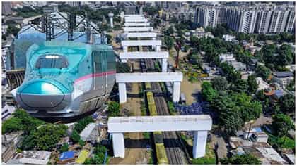 मुंबई - अहमदाबाद बुलेट ट्रेन मुंबई ते दिल्ली राजधानी रेल्वे मार्गावरुन