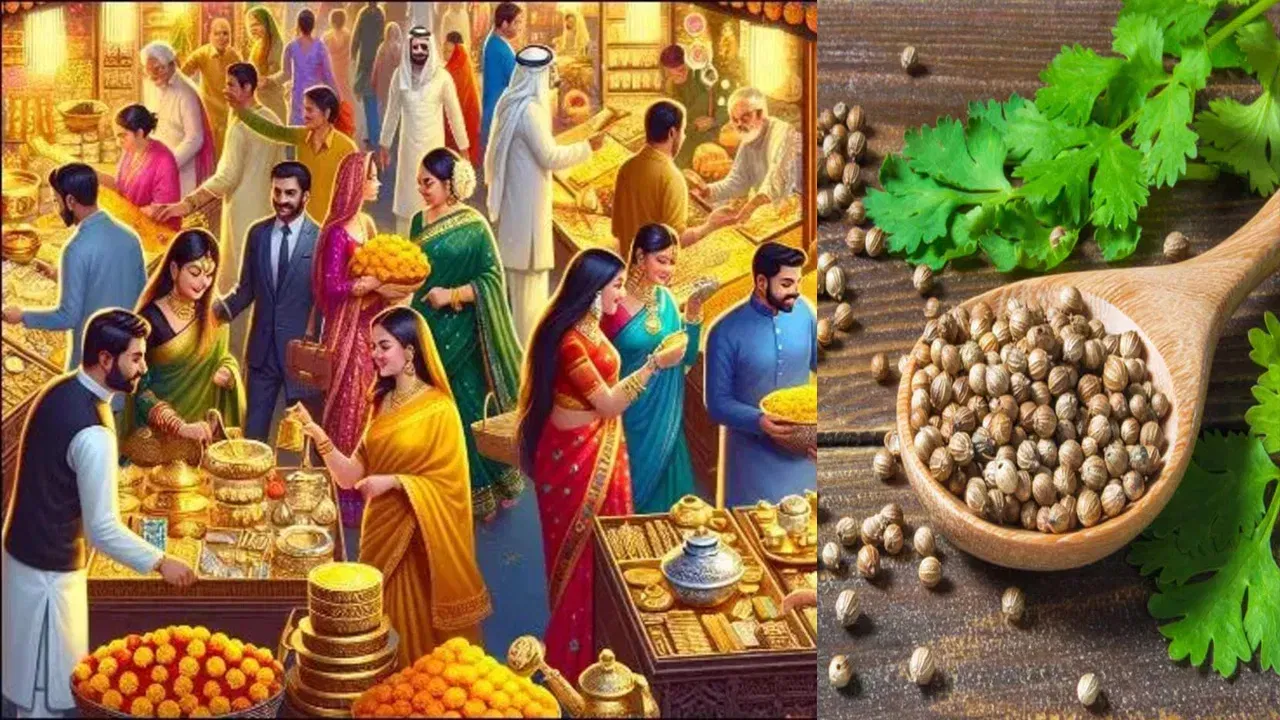 धणे: अनेक लोक धन त्रयोदशीला सोने आणि चांदी खरेदी करतात. तथापि, या दिवशी धणे खरेदी करणे अधिक श्रेयस्कर आहे. ज्योतिषशास्त्रज्ञांच्या मते, यामुळे घरात शुभता येते.