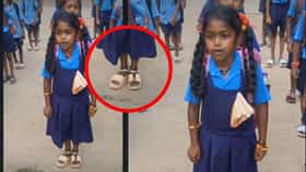 Viral Video : फाटलेली चप्पल, शिवलेला ड्रेस, तरी शाळा शिकण्यासाठी मुलीची धडपड, चिमुकलीची जिद्द पाहून अभिमान वाटेल; VIDEO ची तुफान चर्चा!