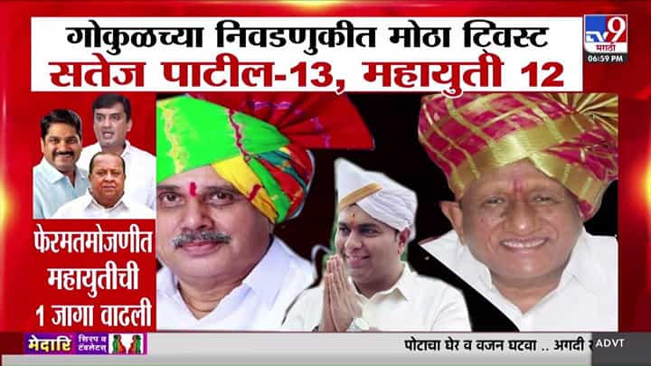 Gokul Election Result : गोकुळच्या निकालात ट्विस्ट; सतेज पाटलांची एक जागा कमी, नेमकं काय घडलं? Gokul Election Result : गोकुळच्या निकालात ट्विस्ट; सतेज पाटलांची एक जागा कमी, नेमकं काय घडलं?