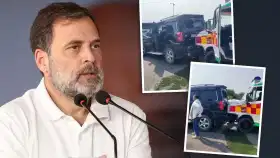 Rahul Gandhi: मोठी बातमी! राहुल गांधींच्या ताफ्याचा अपघात, 5 गाड्या रुग्णवाहिकेला धडकल्या