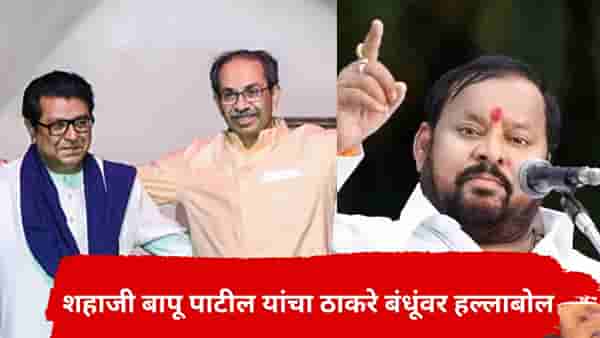 बाळासाहेब असताना गर्जना डरकाळी होती, आता फक्त...शहाजी बापू पाटलांची ठाकरे बंधूंवर सडकून टीका